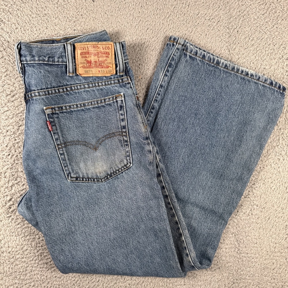 Levis 517 Jeans Mens 33x30 Blue Bootcut Western Medium Wash Denim Workwear